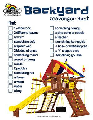 National Scavenger Hunt Day Rainbow Play Systems