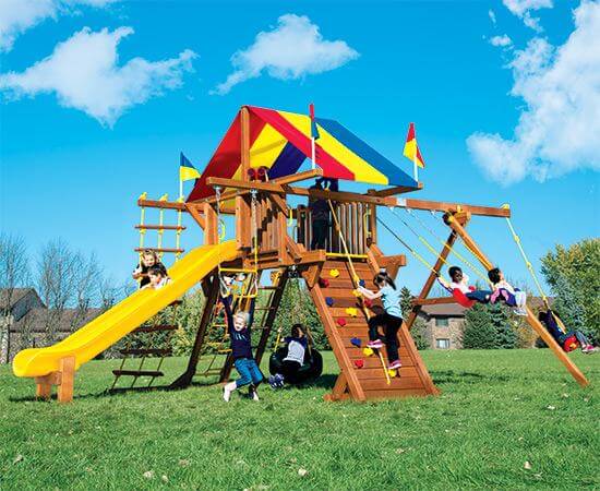 Castle Outdoor Swing Sets Rainbow Sytems