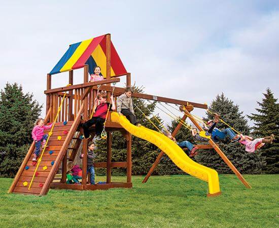 Rainbow Clubhouse Pkg II with 4 Pos Swing Beam and Sandbox (58E ...