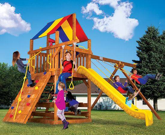 Swing Sets | Wooden Swing Sets | Rainbow Play Systems