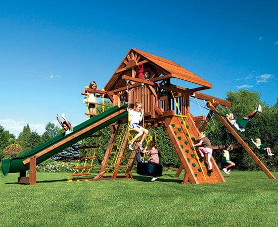 Swing Sets | Wooden Swing Sets | Rainbow Play Systems