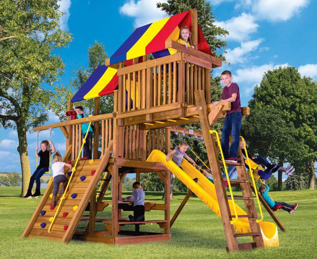 Sunshine Clubhouse Pkg IV Loaded RYB (35H) | Rainbow Play Systems