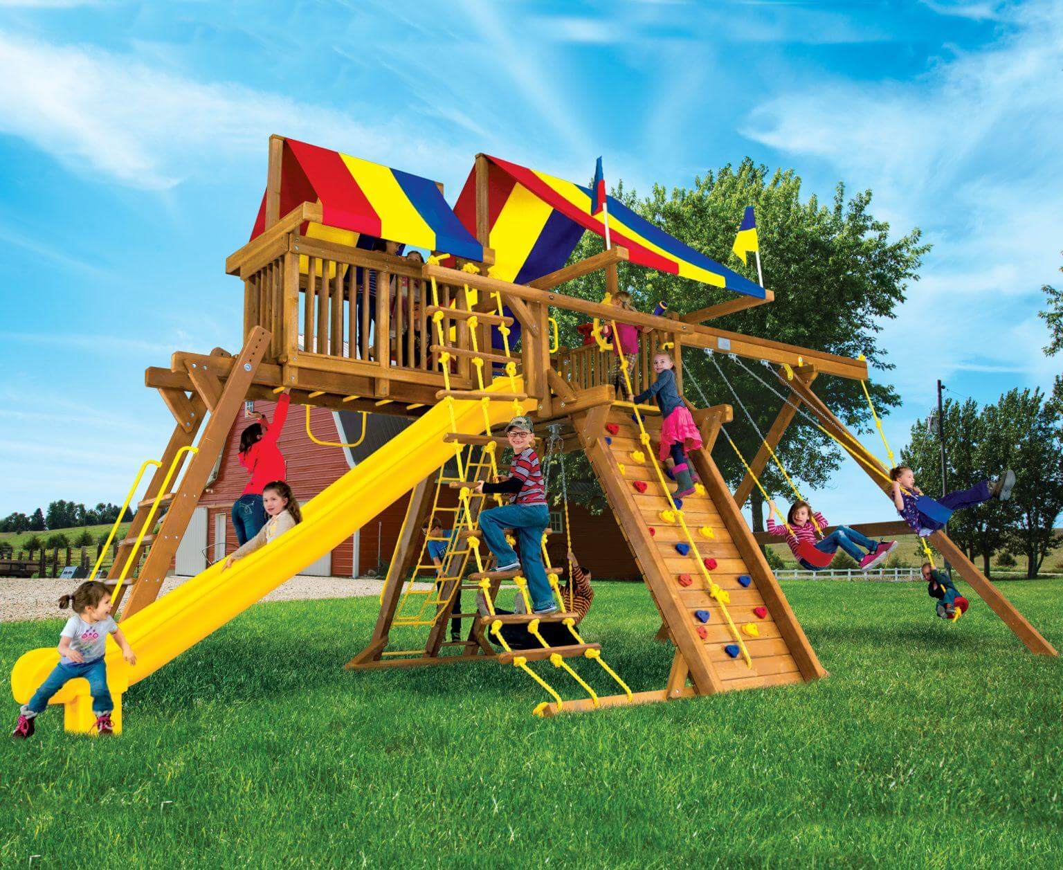 King Kong Castle Swing Sets | Rainbow Play Systems