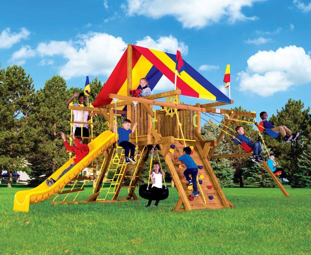 Sunshine Castle Swing Sets | Best Seller | Rainbow Play Systems